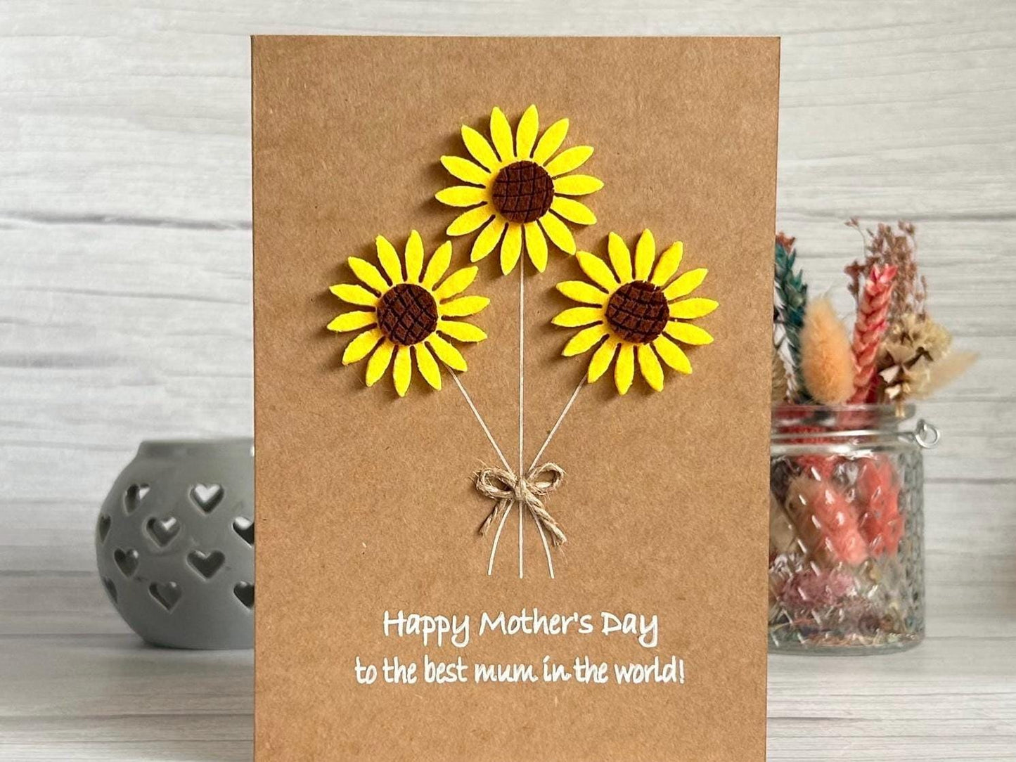 Sunflower Mothers Day card, Handcrafted Mothers Day Card, Card for Mum with Sunflowers