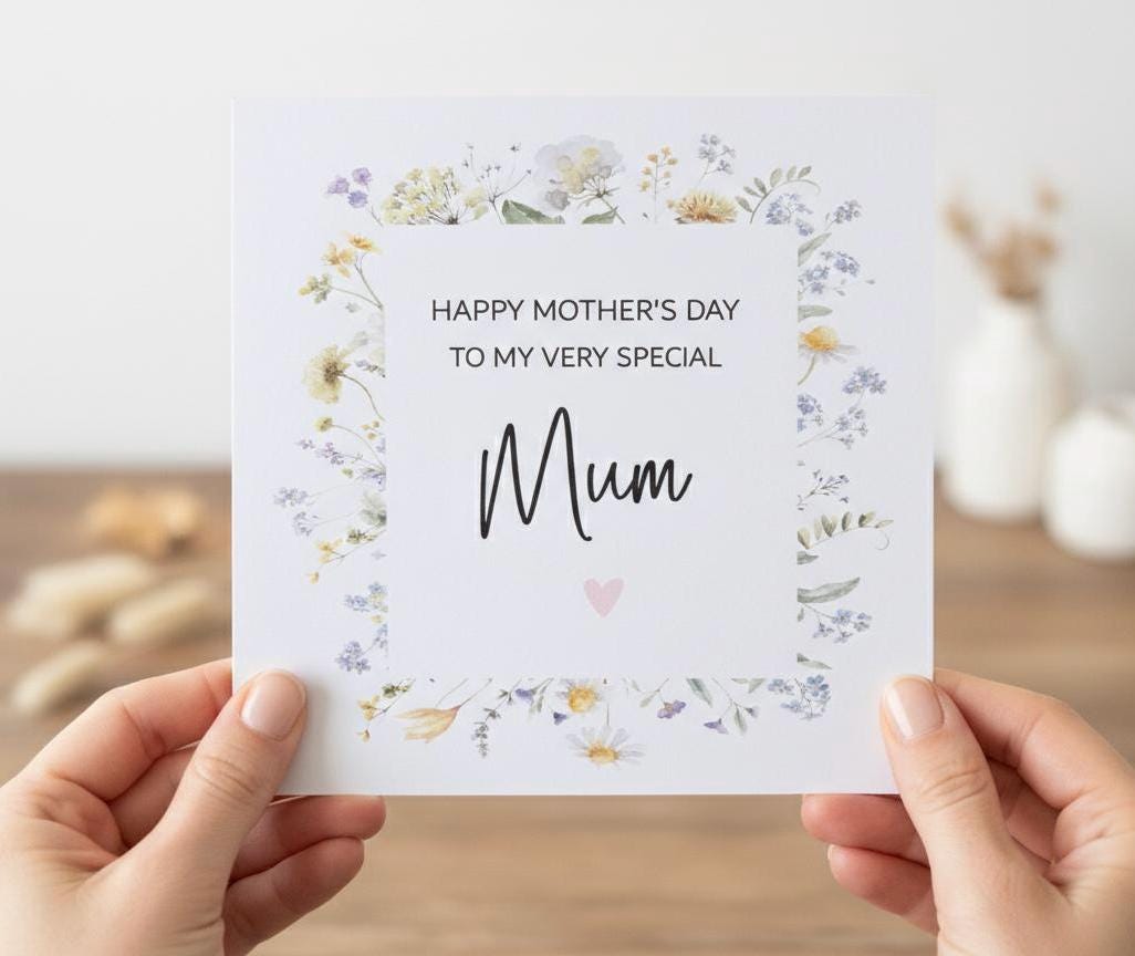 Mother's Day Flowers Card, Happy Mothers Day Card, Card For Mothers Day, Mothers Day Cards For Her, Mum Grandma Nan Card