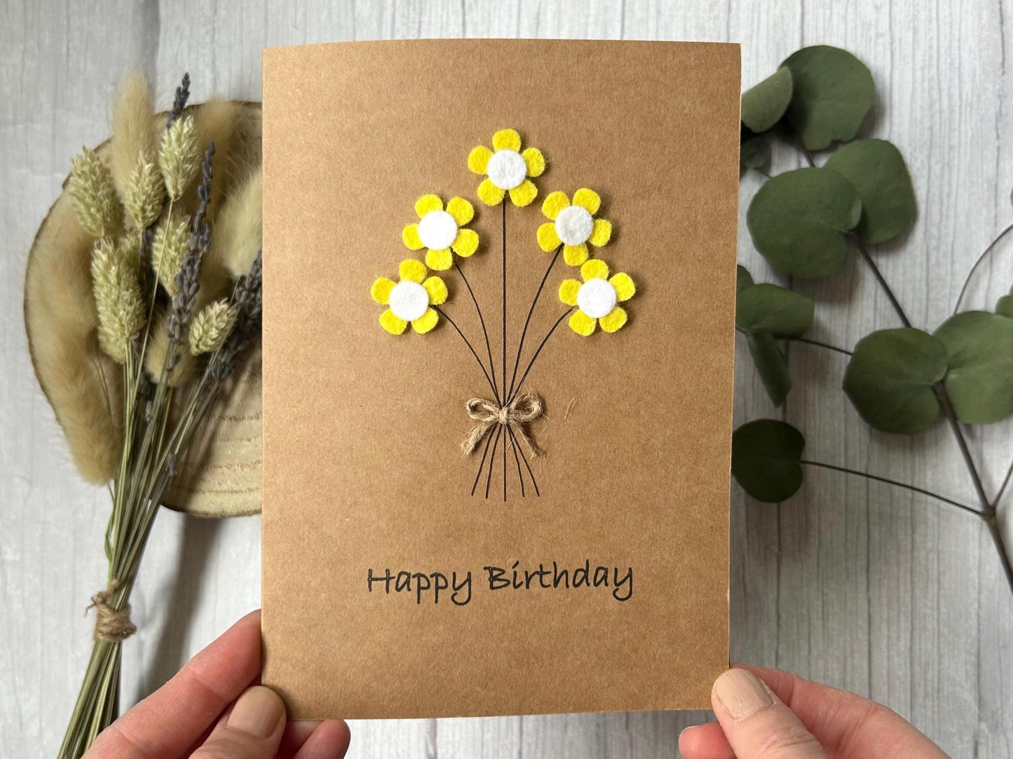 Personalised Birthday Card for Mum, Handmade Mum Birthday Card, Flower Card for Her