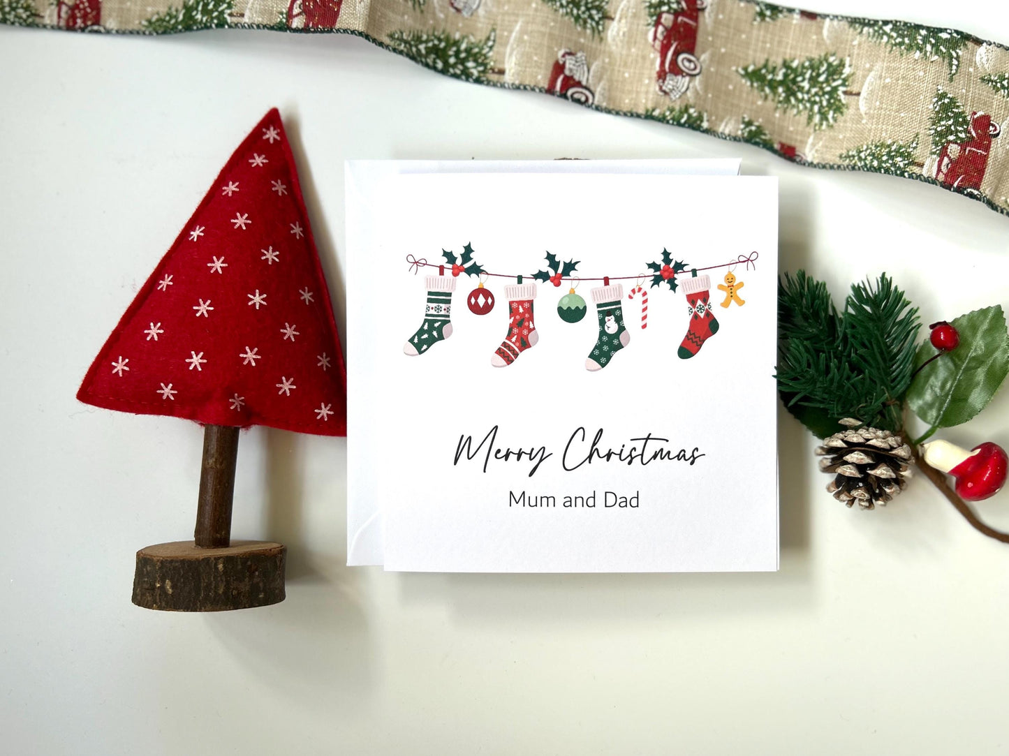 Christmas Stocking Card - custom message