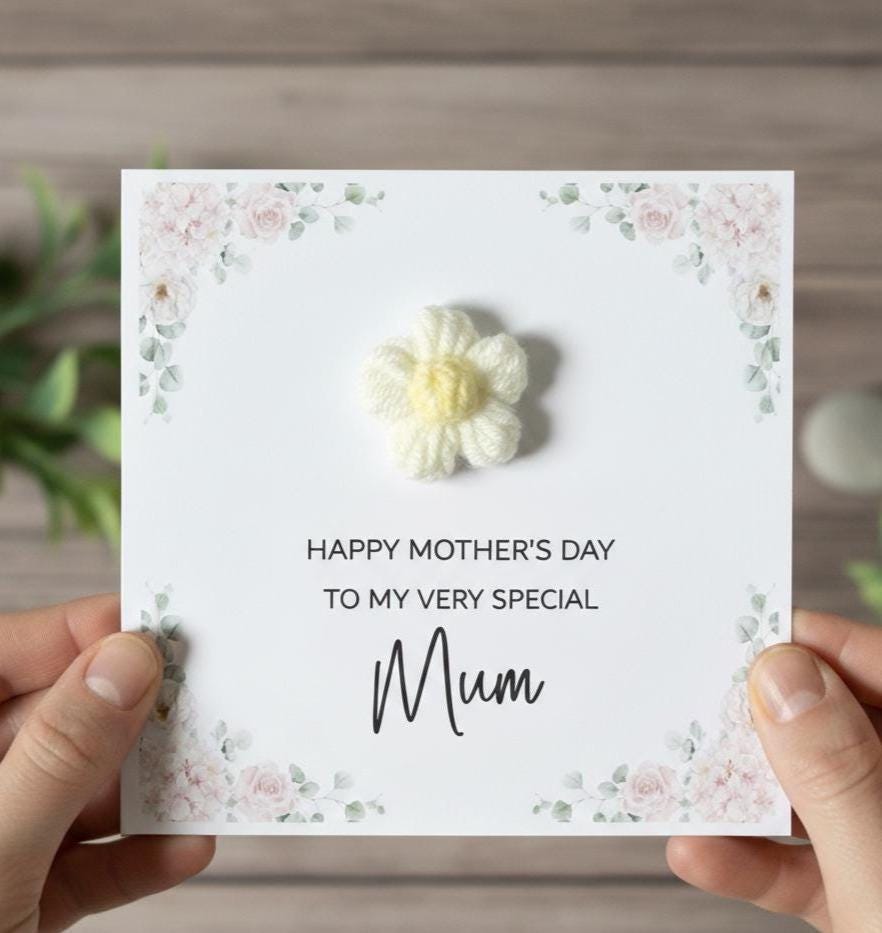 Handmade Mother's Day Card with 3D Daisy Flower