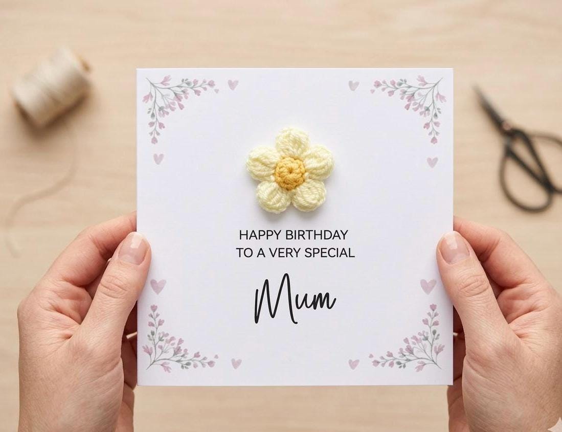 Personalized 3D Flower Birthday Card for Mum - Custom Name & Message