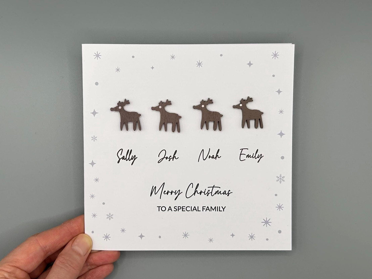 Merry Christmas To A Special Family - Personalised Christmas Card with Names - Christmas Tree Greetings Card