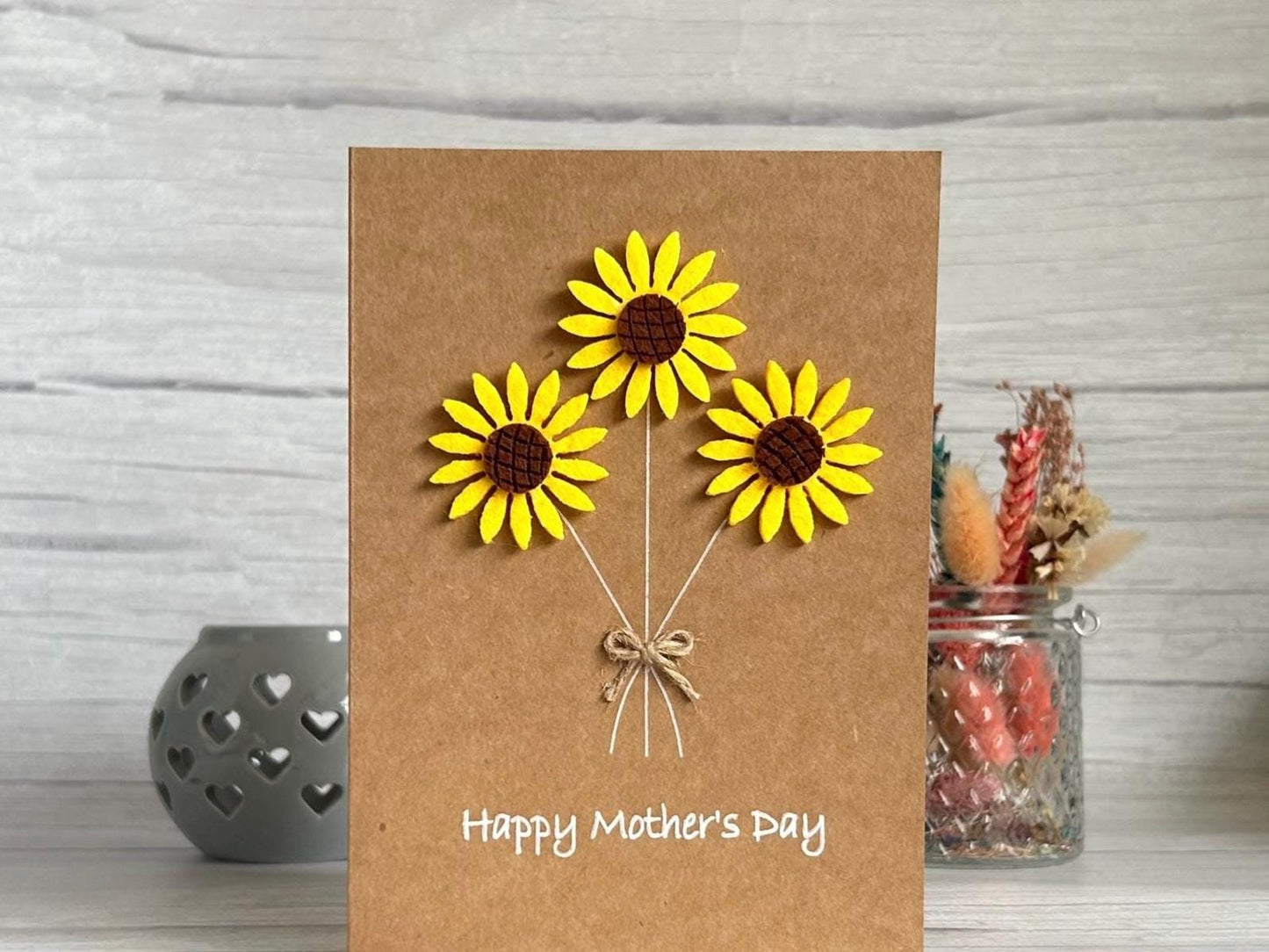 Sunflower Mothers Day card, Handcrafted Mothers Day Card, Card for Mum with Sunflowers
