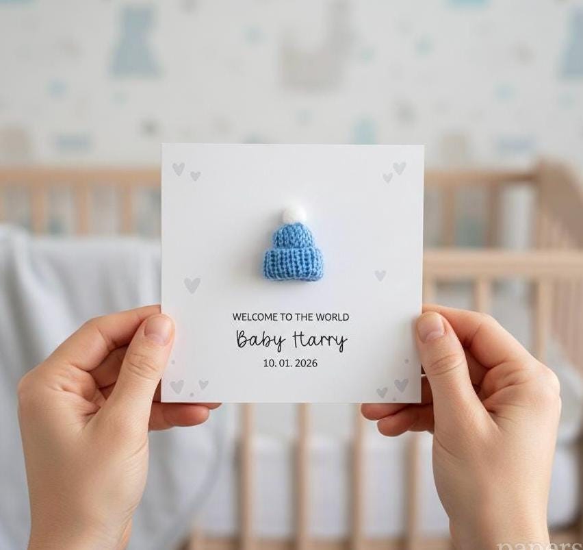 New Baby Card, New Baby Boy Card, Welcome To The World Card, New Baby Boy Card, New Baby Gifts, Newborn Card