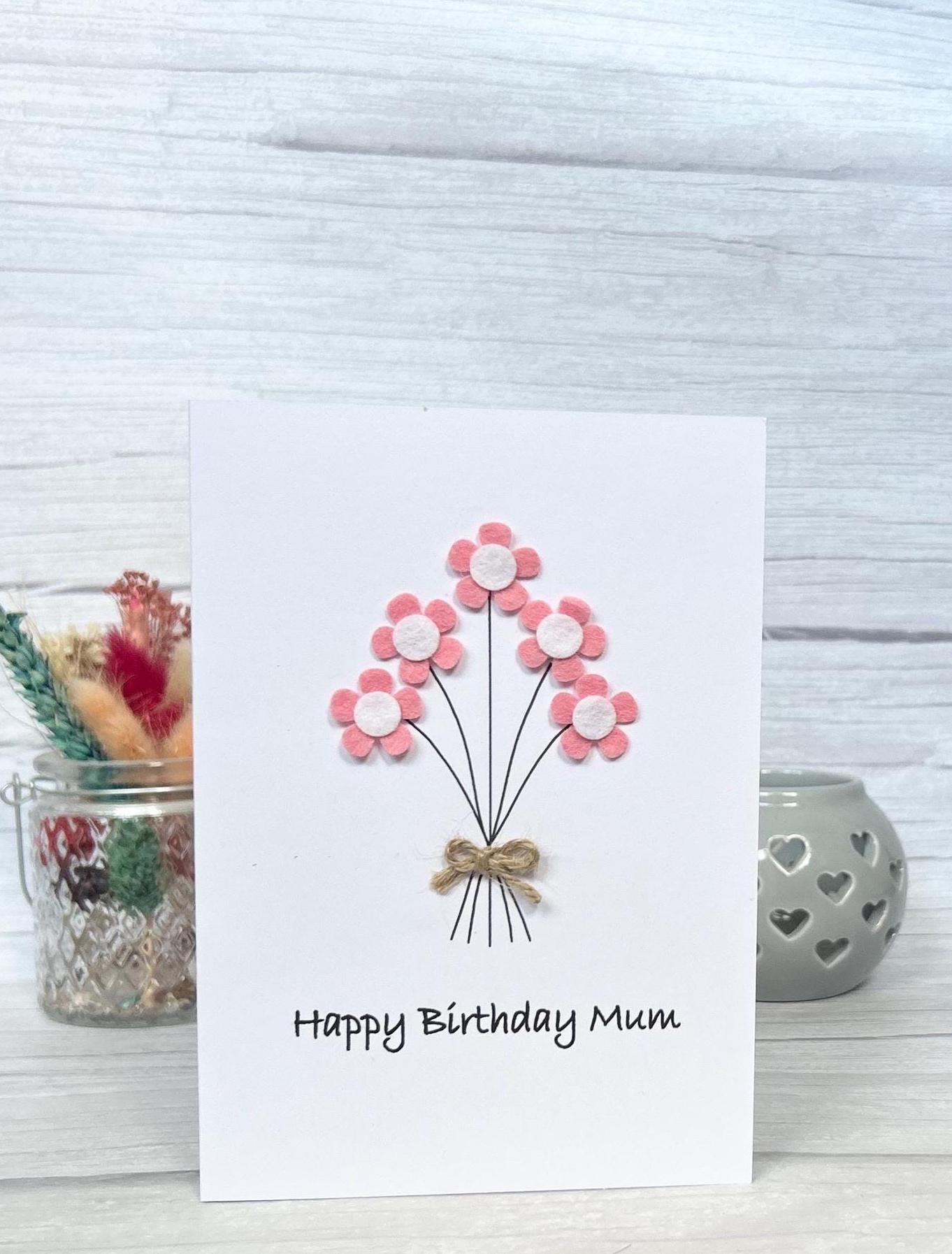 Personalised Daisy Flower Birthday Card, Any Occasion, Handmade Card for Her, Daisy Birthday Card