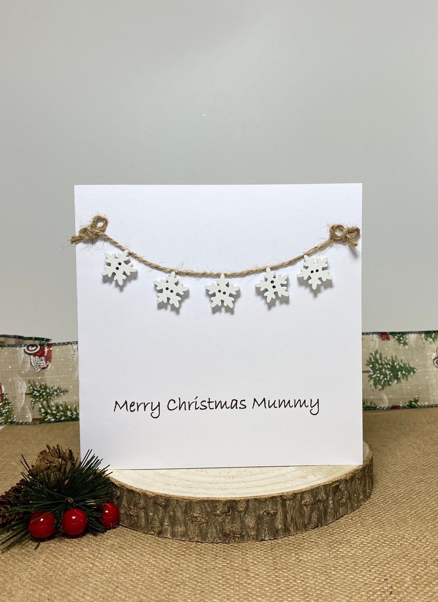 Handmade Christmas Stocking Card – Custom Family Names