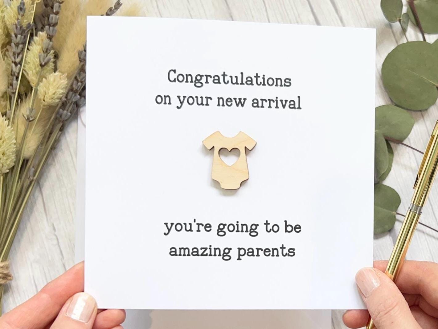 New Baby Card, Welcome To The World, Babygrow Keepsake, You're Going To Be Amazing Parents