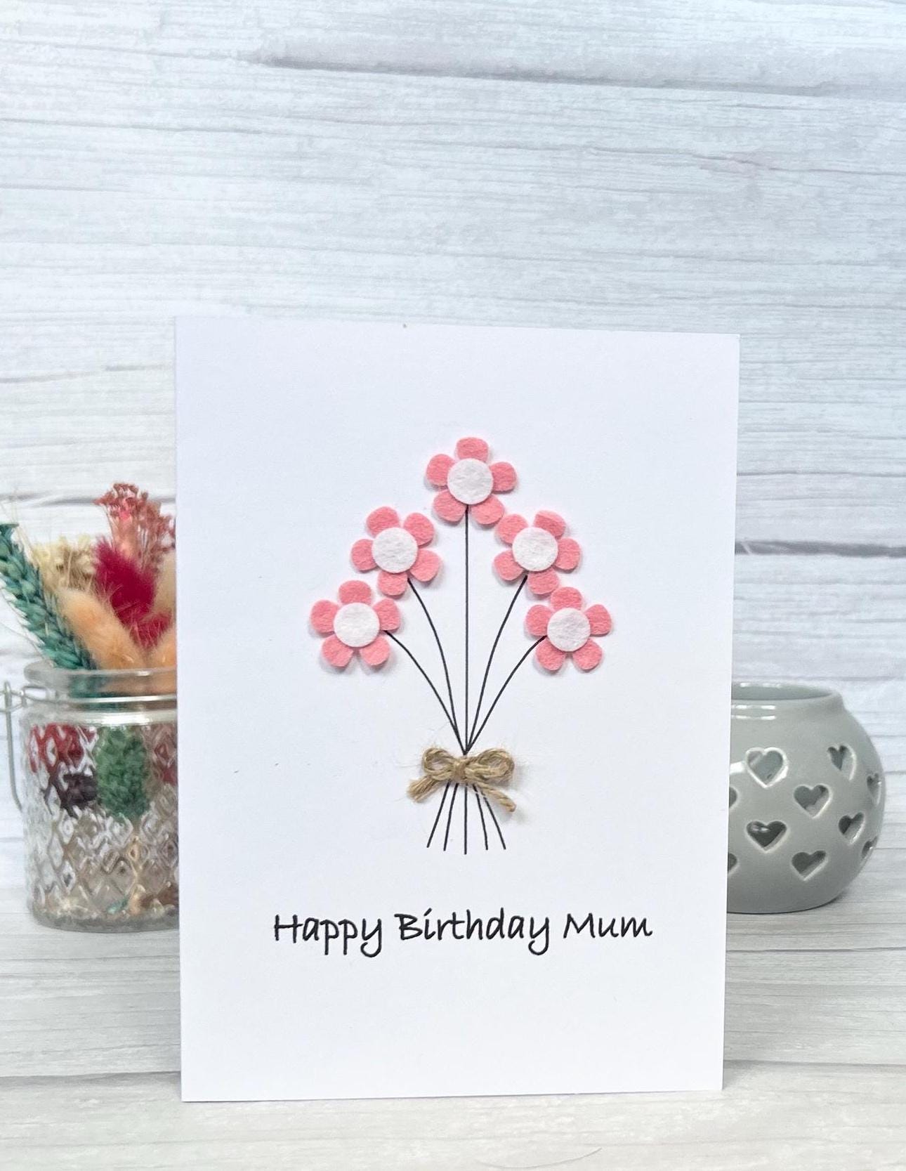 Personalised Daisy Flower Birthday Card, Any Occasion, Handmade Card for Her, Daisy Birthday Card