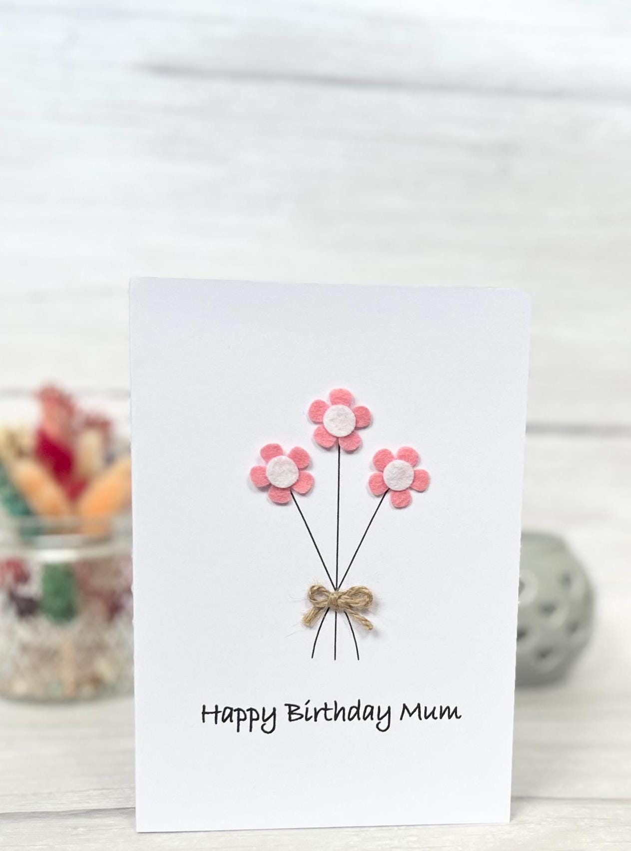 Personalised Daisy Flower Birthday Card, Any Occasion, Handmade Card for Her, Daisy Birthday Card