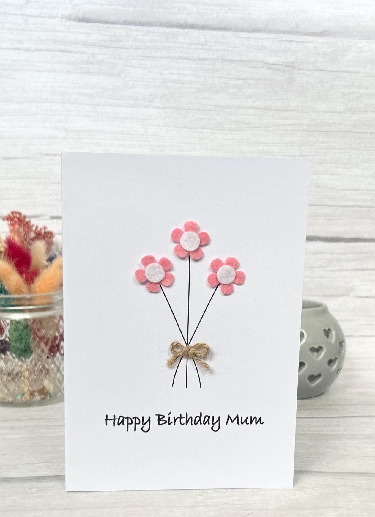 Personalised Daisy Flower Birthday Card, Any Occasion, Handmade Card for Her, Daisy Birthday Card