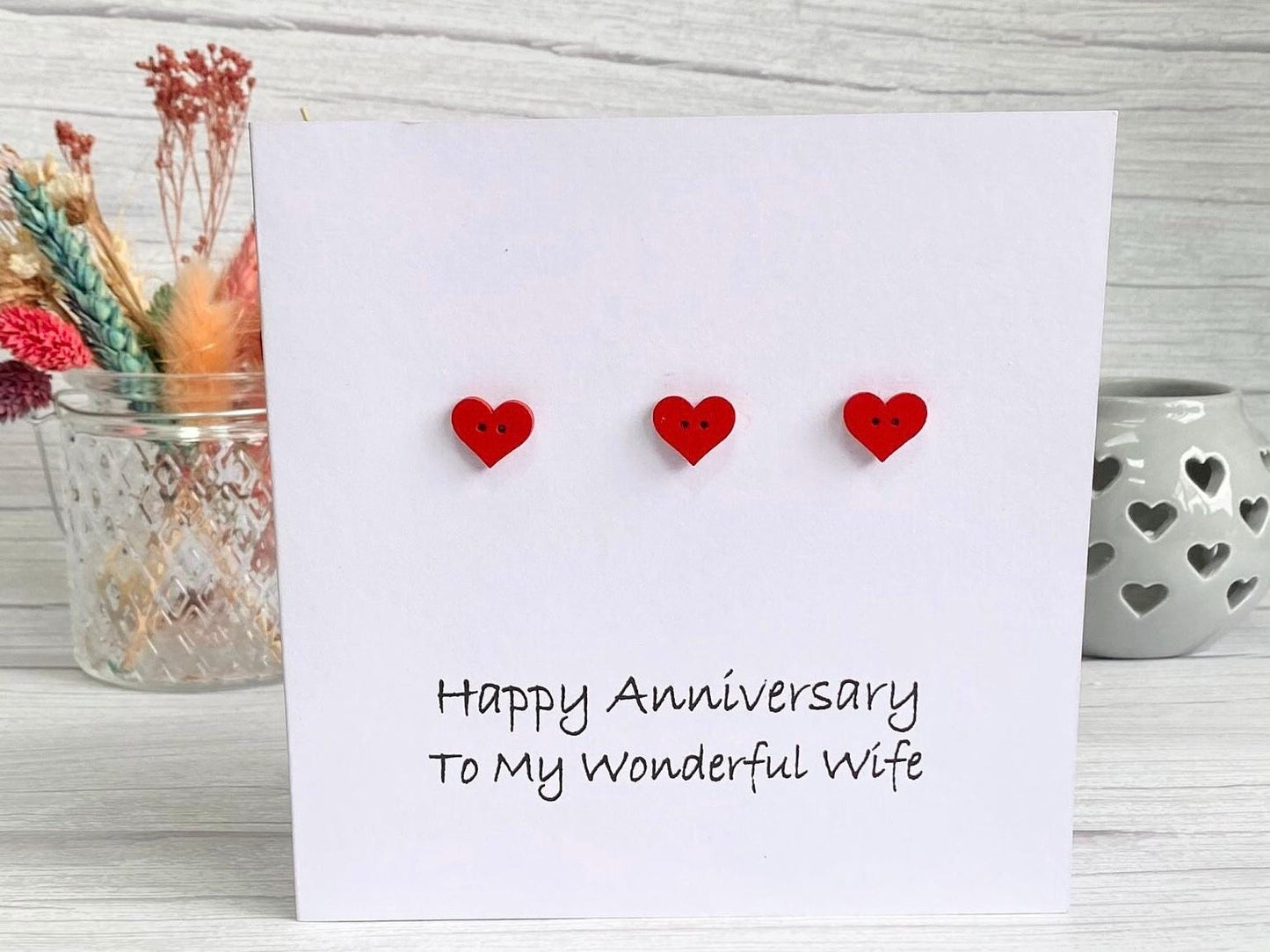 Romantic Anniversary Card, Handmade Anniversary Card, Wood Anniversary, 5th Anniversary