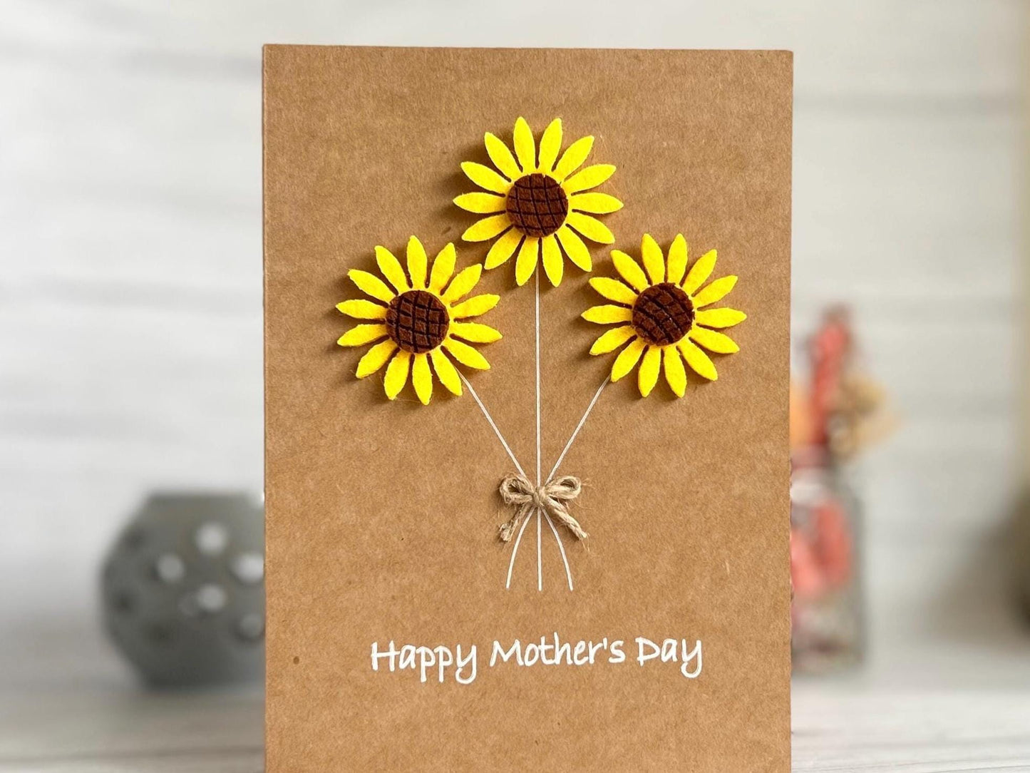Sunflower Mothers Day card, Handcrafted Mothers Day Card, Card for Mum with Sunflowers