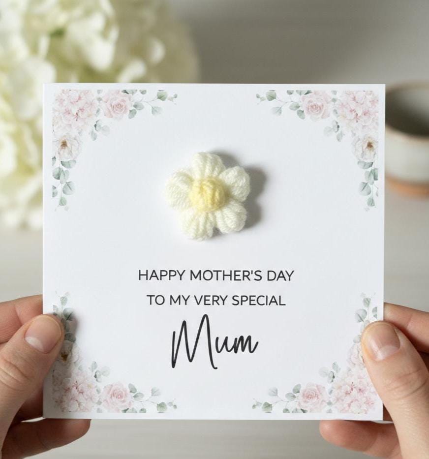 Handmade Mother's Day Card with 3D Daisy Flower
