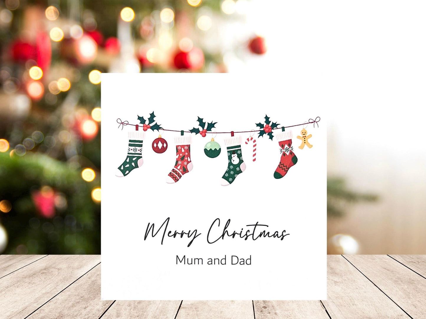 Christmas Stocking Card - custom message