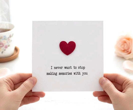 Sentimental Anniversary Card With Red Velvet Heart