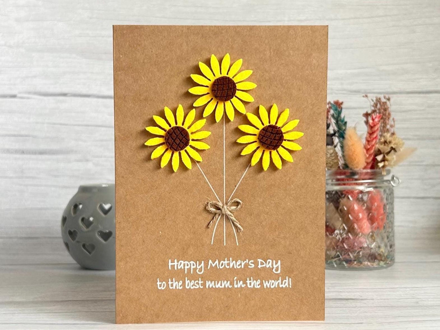 Sunflower Mothers Day card, Handcrafted Mothers Day Card, Card for Mum with Sunflowers
