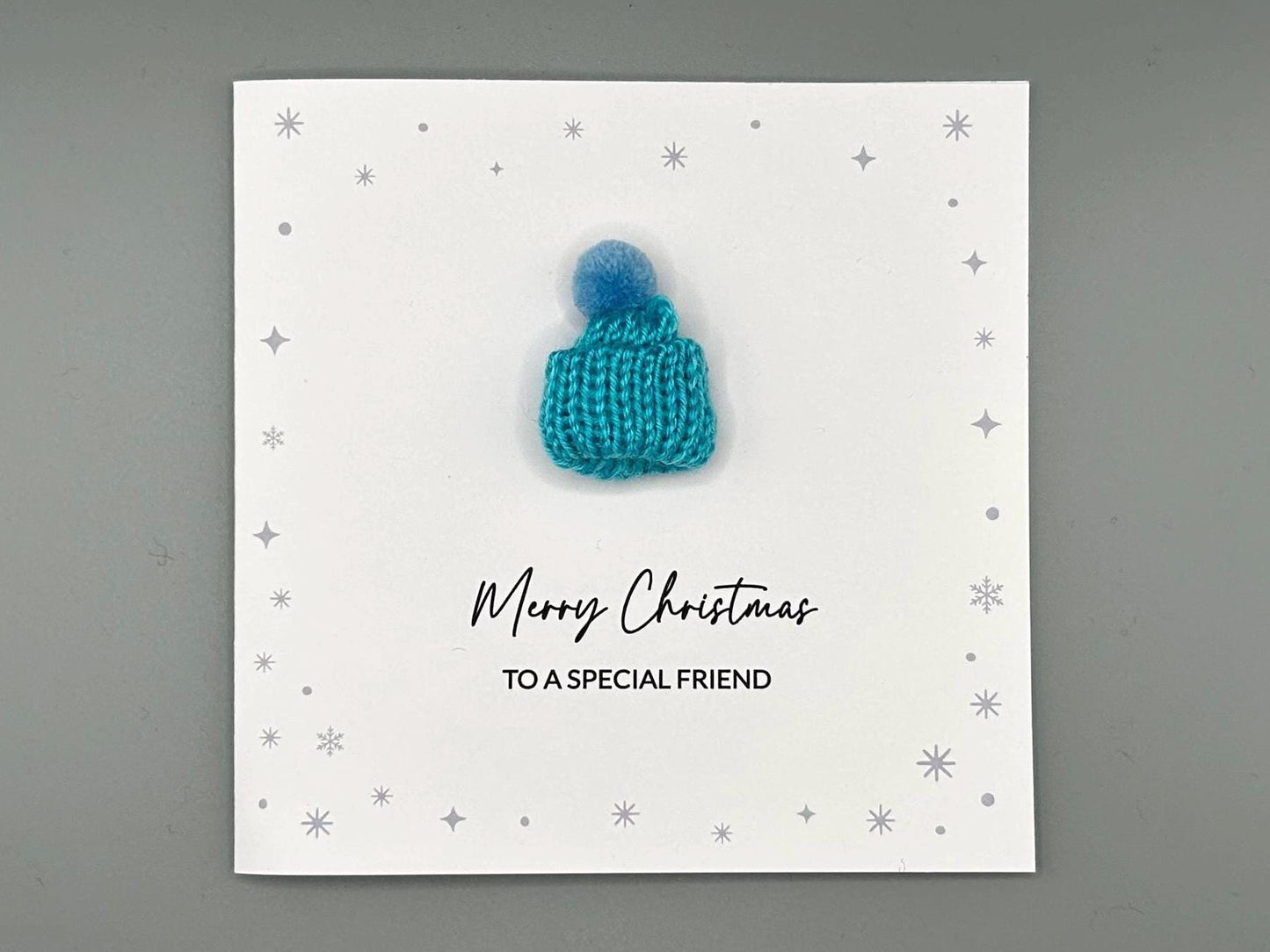 3D Knitted Bobble Hat Handmade Christmas Card - Merry Christmas To A Special Friend
