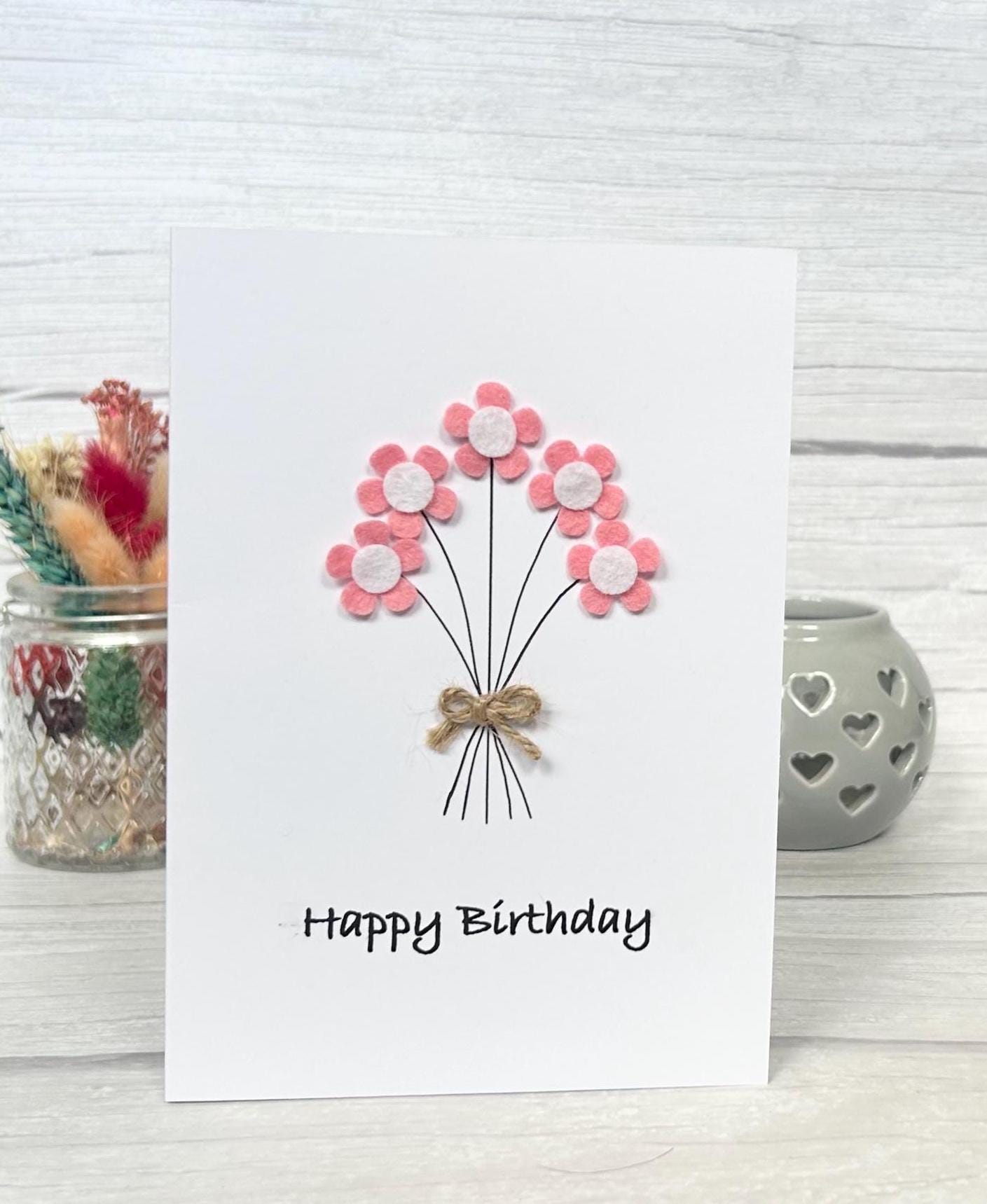 Personalised Daisy Flower Birthday Card, Any Occasion, Handmade Card for Her, Daisy Birthday Card