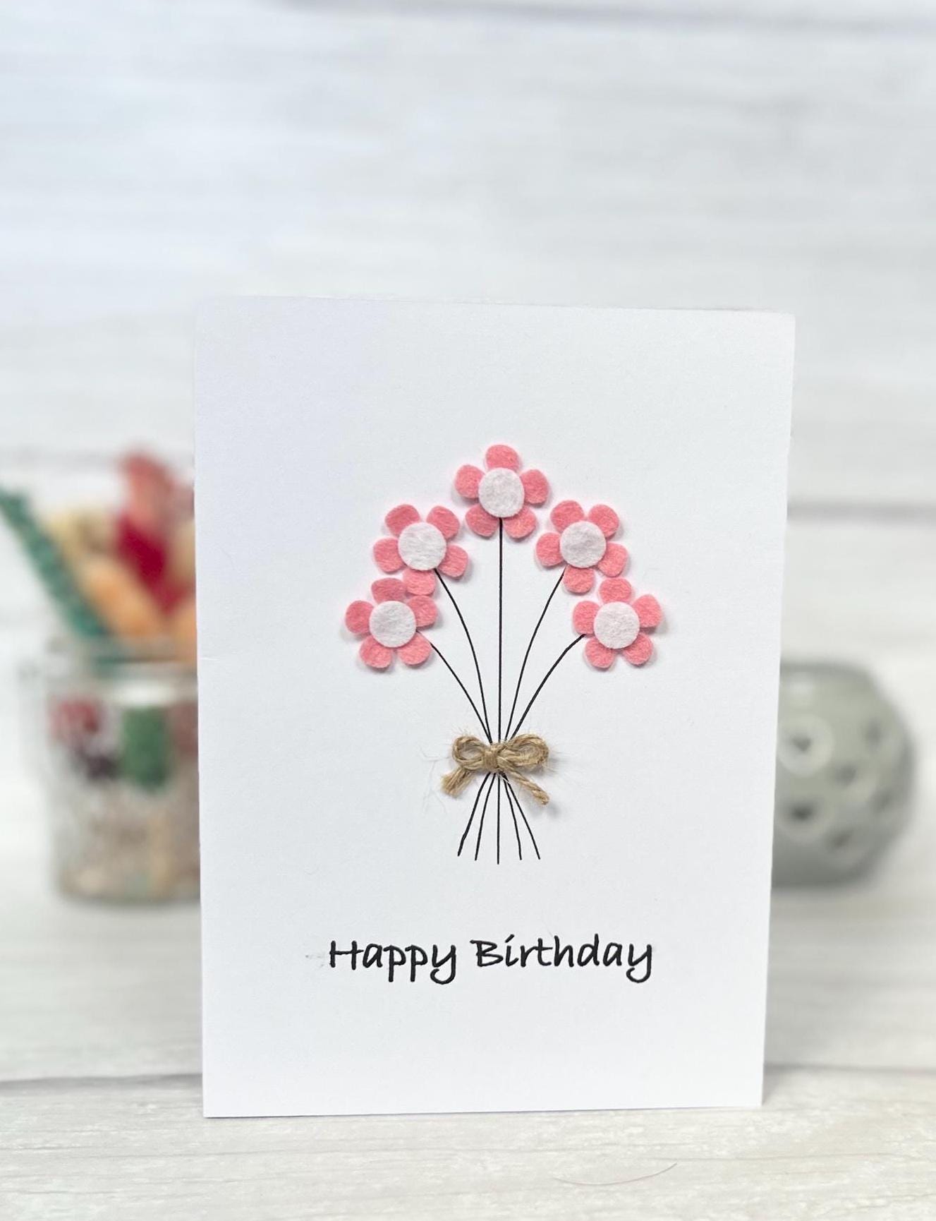 Personalised Daisy Flower Birthday Card, Any Occasion, Handmade Card for Her, Daisy Birthday Card