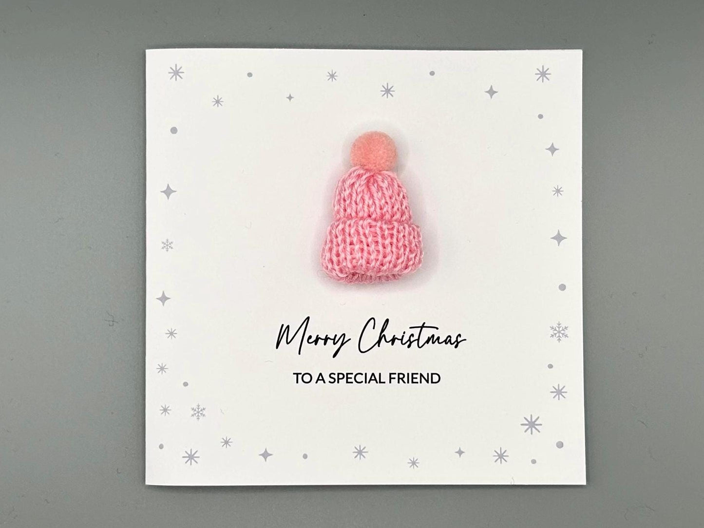 3D Knitted Bobble Hat Handmade Christmas Card - Merry Christmas To A Special Friend