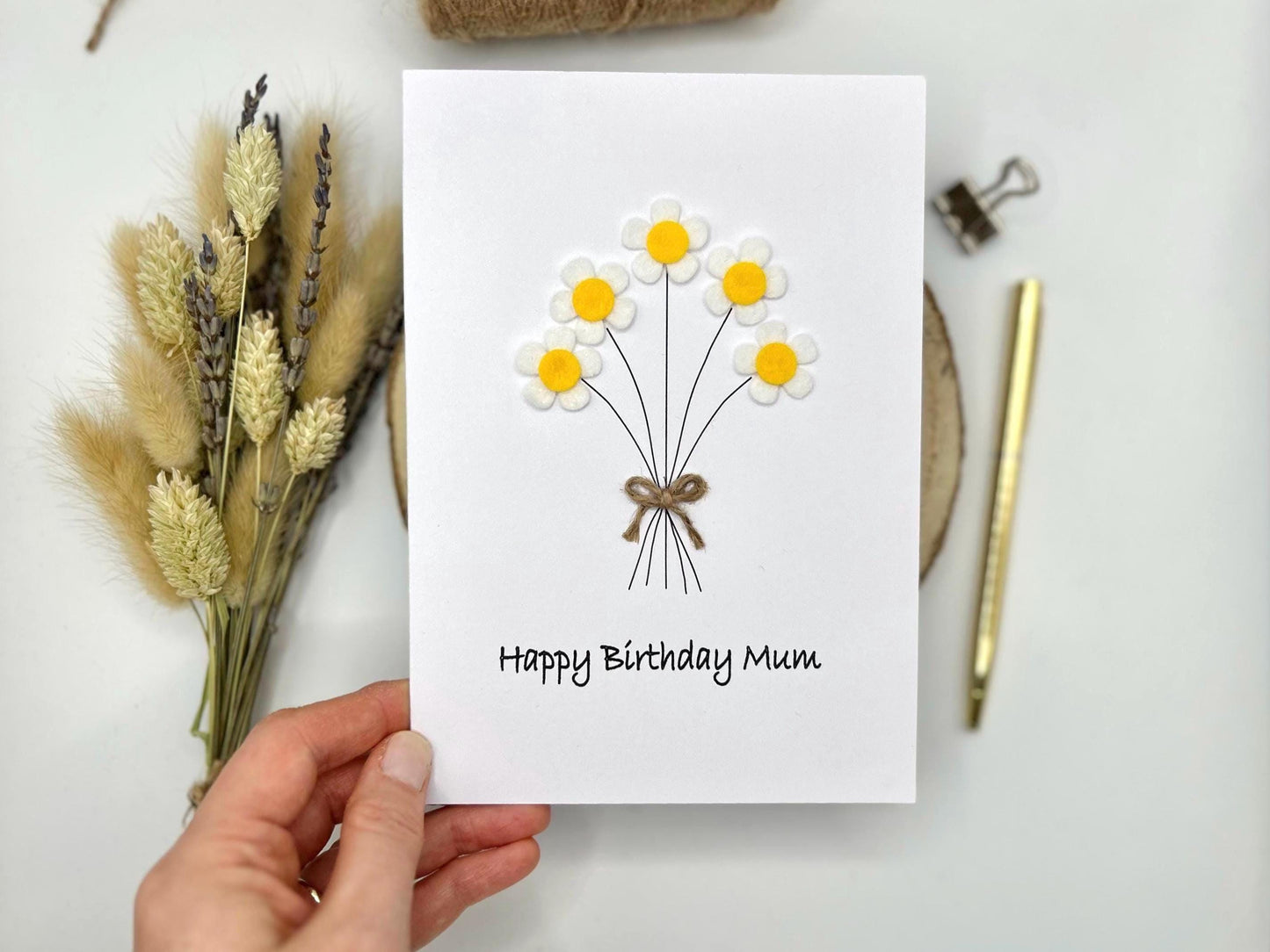 Mum Birthday Card with Daisy Flowers