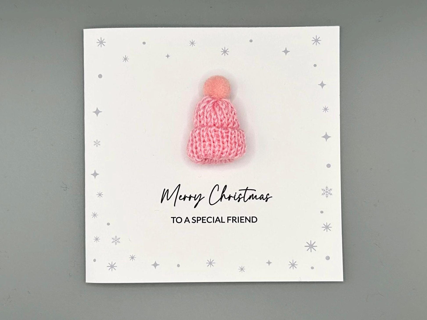 3D Knitted Bobble Hat Handmade Christmas Card - Merry Christmas To A Special Friend