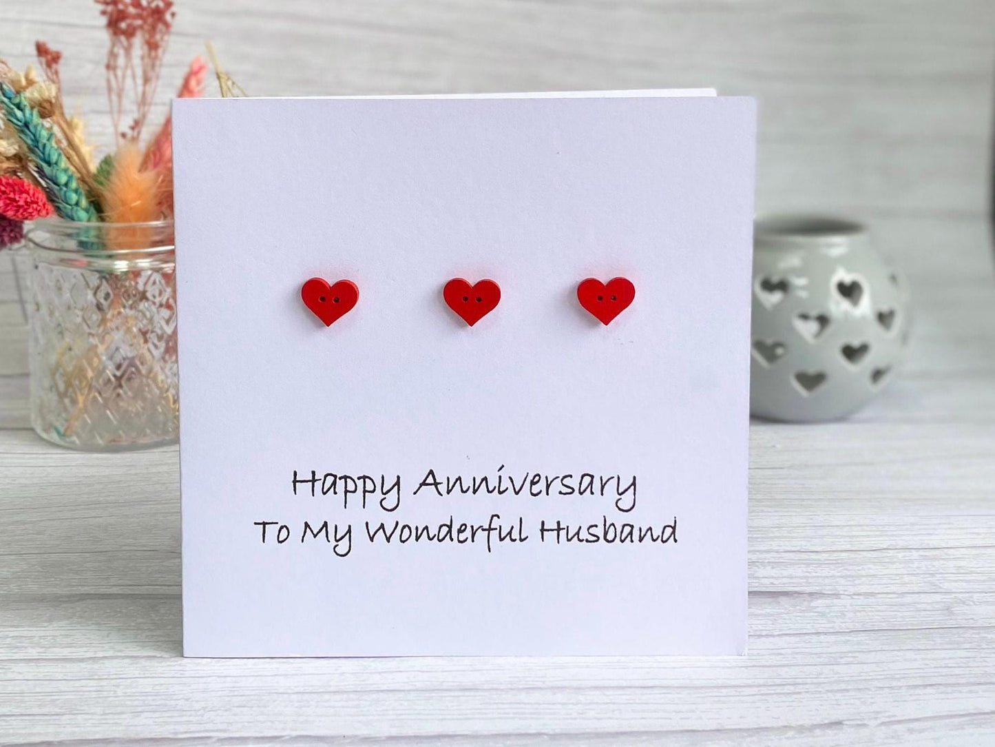 Romantic Anniversary Card, Handmade Anniversary Card, Wood Anniversary, 5th Anniversary
