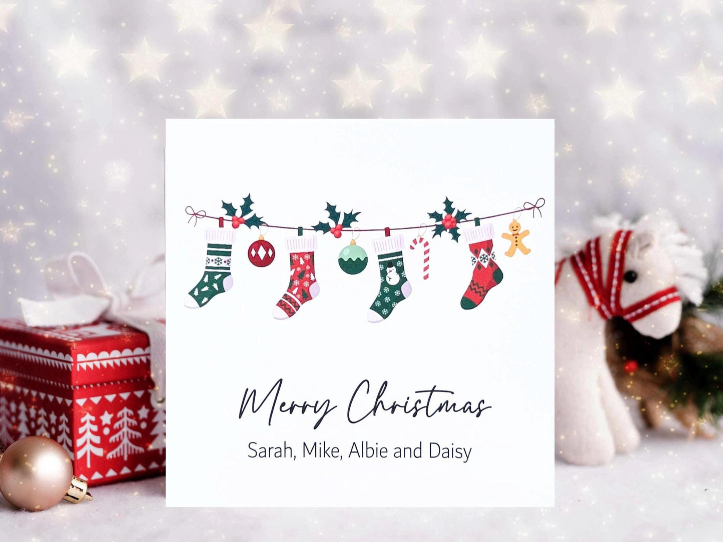 Christmas Stocking Card - custom message