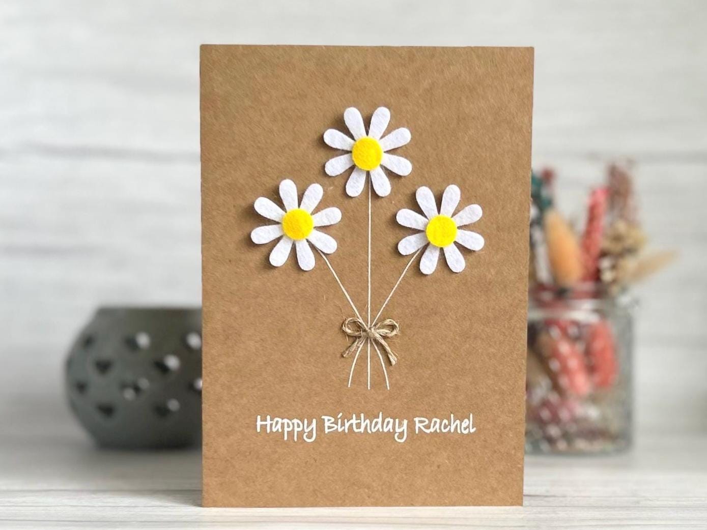 Handmade Daisy Birthday Card, Birthday Card for Mum
