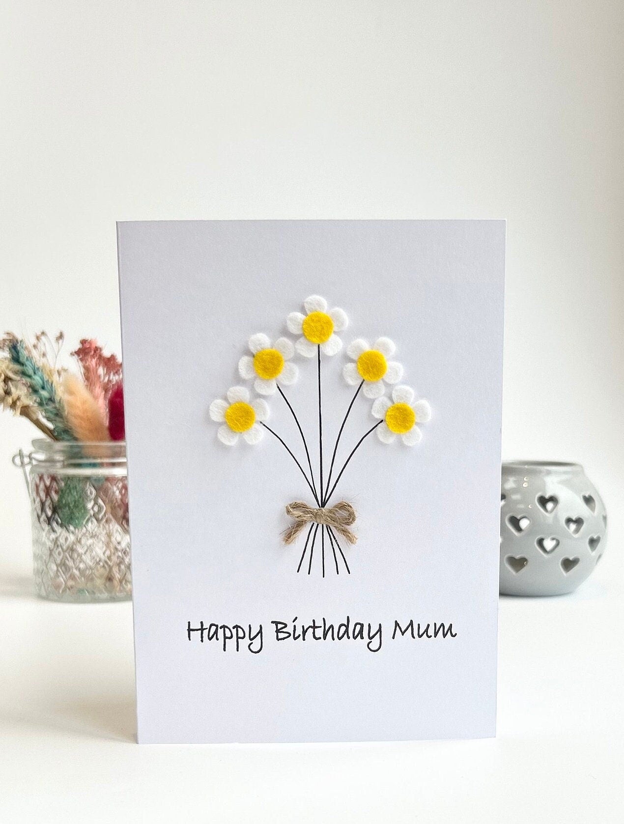 Mum Birthday Card with Daisy Flowers