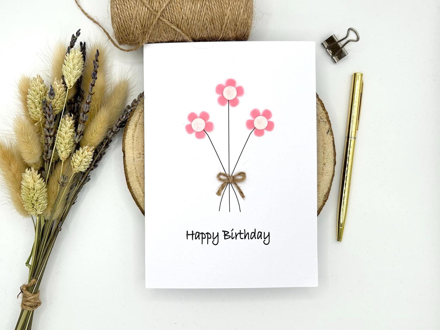 Personalised Daisy Flower Birthday Card, Any Occasion, Handmade Card for Her, Daisy Birthday Card