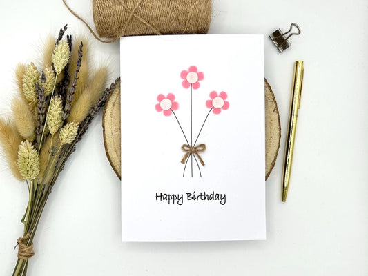 Personalised Daisy Flower Birthday Card, Any Occasion, Handmade Card for Her, Daisy Birthday Card