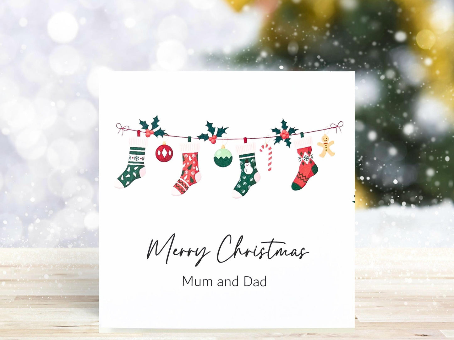 Christmas Stocking Card - custom message