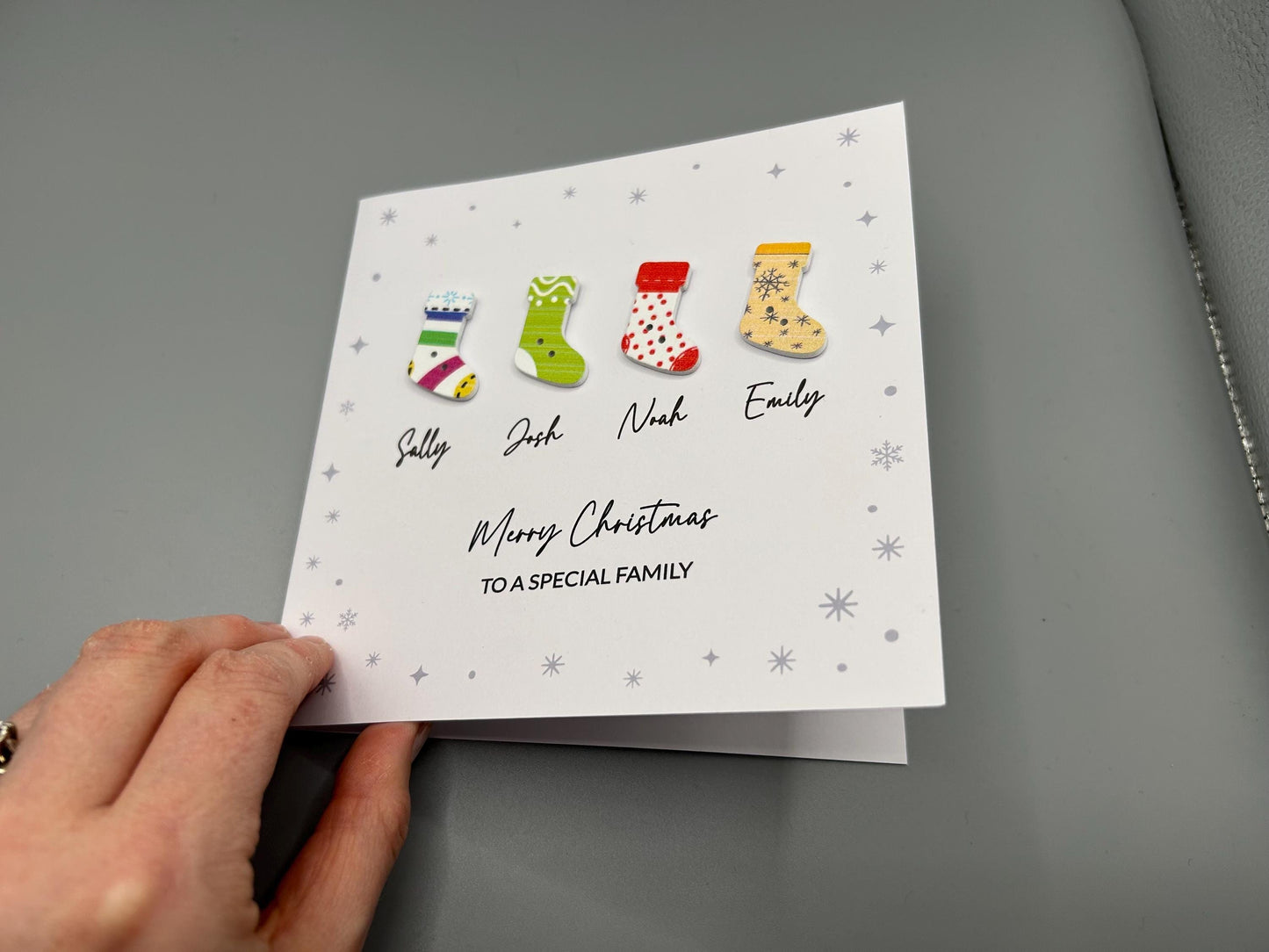 Merry Christmas To A Special Family - Personalised Christmas Card with Names - Christmas Tree Greetings Card