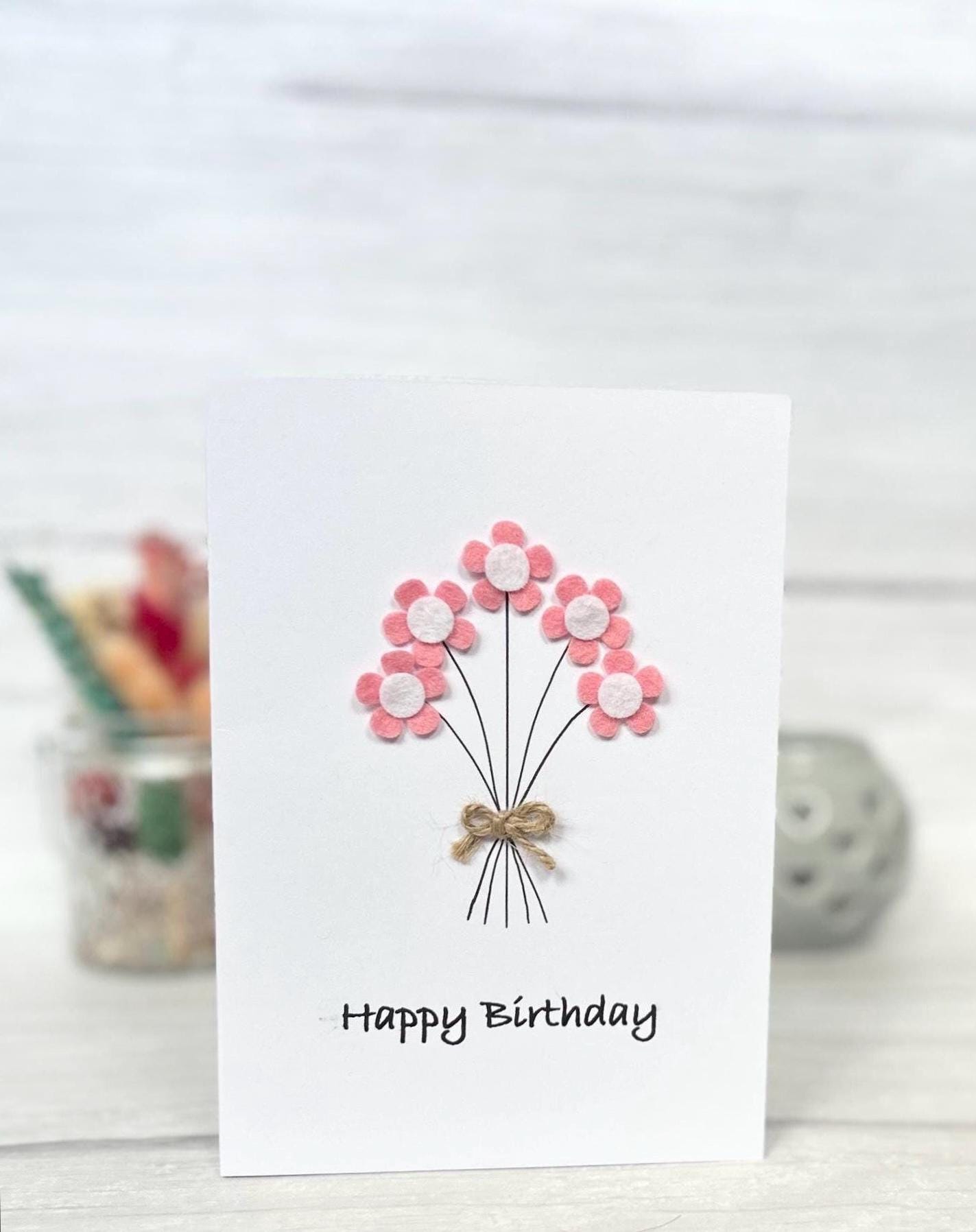 Personalised Daisy Flower Birthday Card, Any Occasion, Handmade Card for Her, Daisy Birthday Card