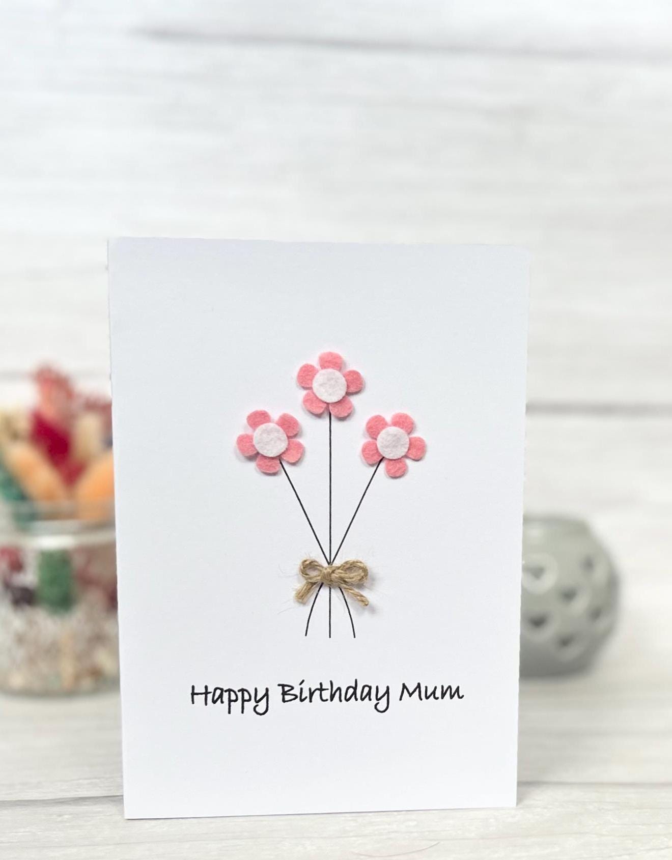 Personalised Daisy Flower Birthday Card, Any Occasion, Handmade Card for Her, Daisy Birthday Card