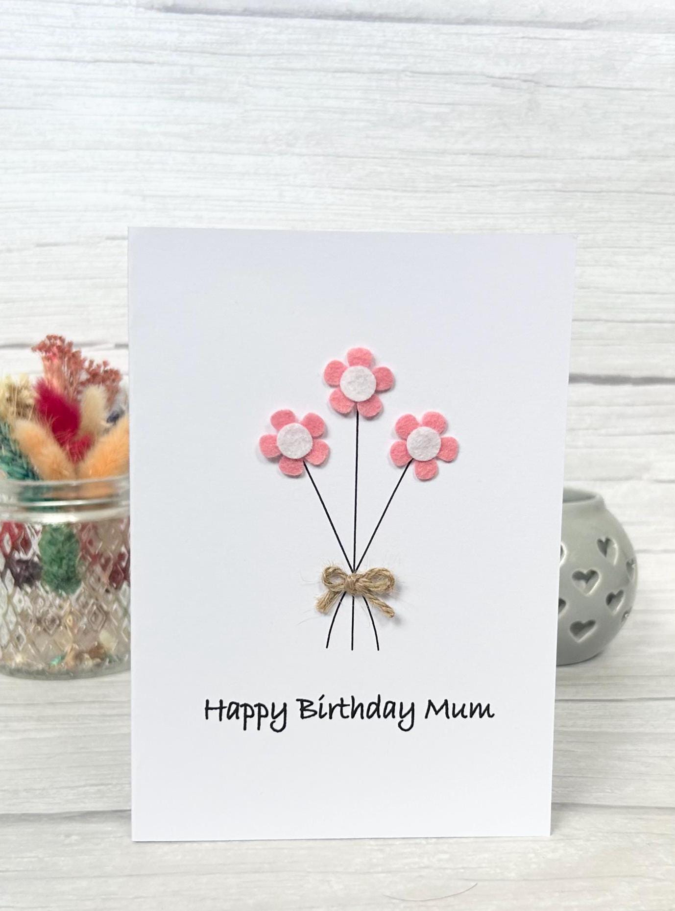 Personalised Daisy Flower Birthday Card, Any Occasion, Handmade Card for Her, Daisy Birthday Card