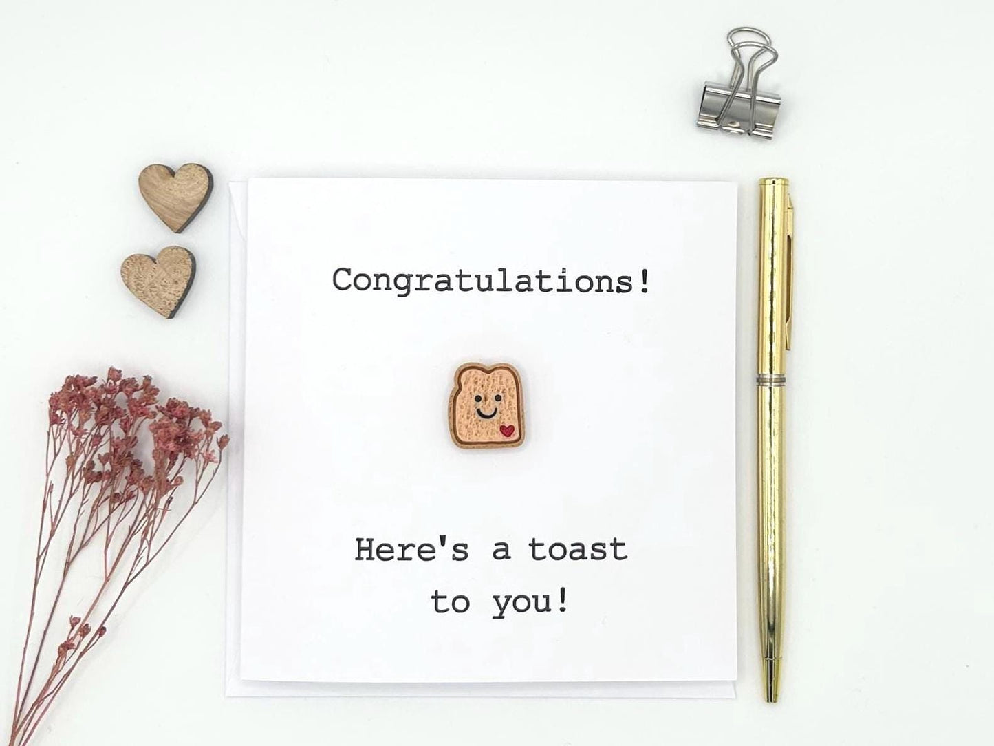 Congratulations Card, Funny New Job Card, Toast To Success Pun, Exam Well Done With Resin Toast