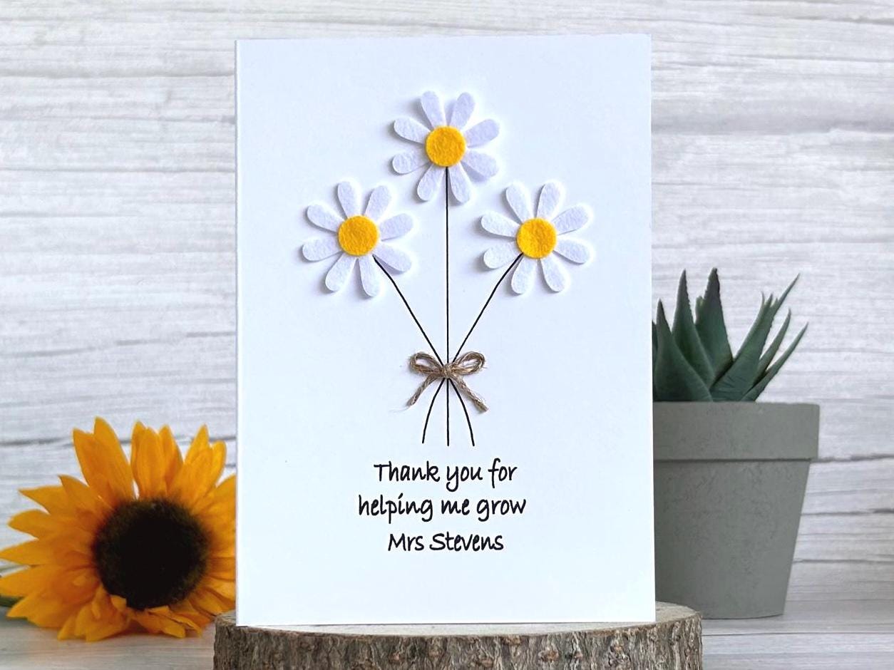 Personalised Teacher Thank You Card,  End Of School Card, Teacher Appreciation Card, Thank You Teacher Personalised Card