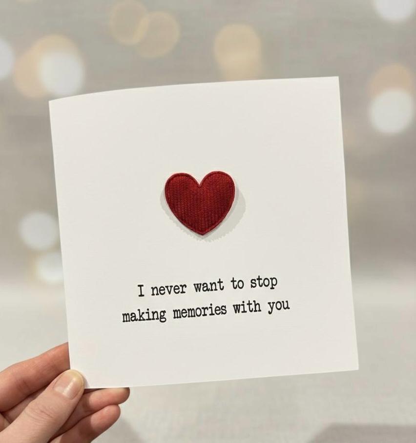 Sentimental Anniversary Card With Red Velvet Heart