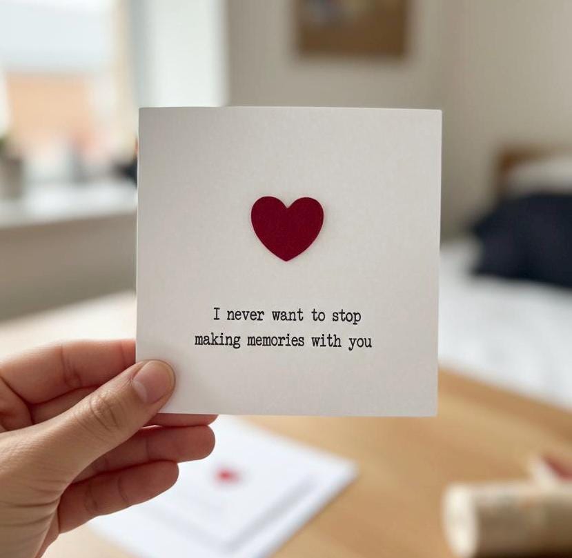 Sentimental Anniversary Card With Red Velvet Heart