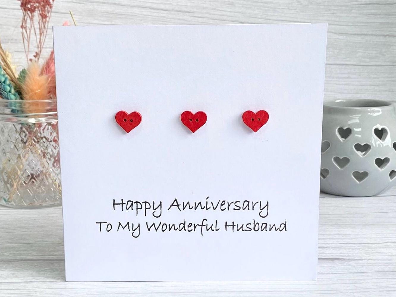Romantic Anniversary Card, Handmade Anniversary Card, Wood Anniversary, 5th Anniversary