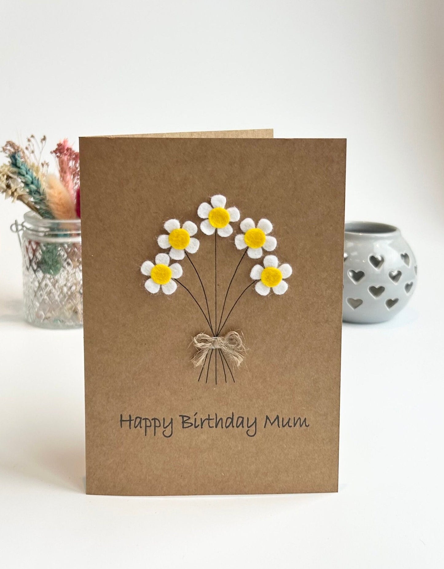 Personalised Birthday Card for Mum, Handmade Mum Birthday Card, Flower Card for Her