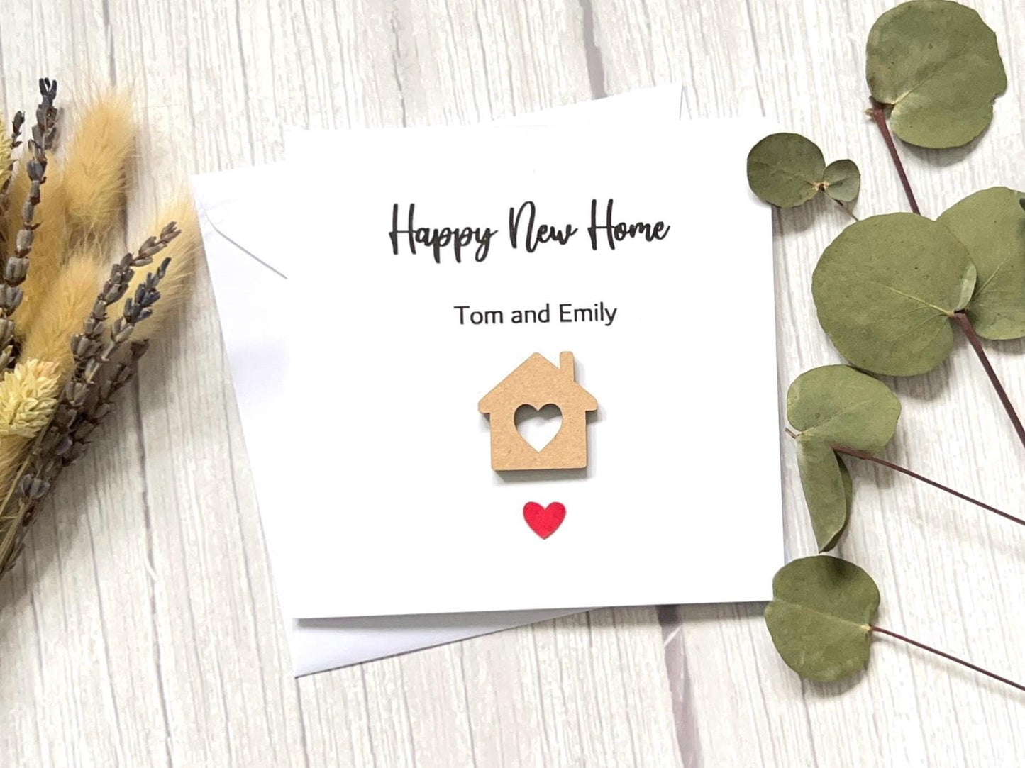 Personalised New Home Card, Wooden House, Moving Card