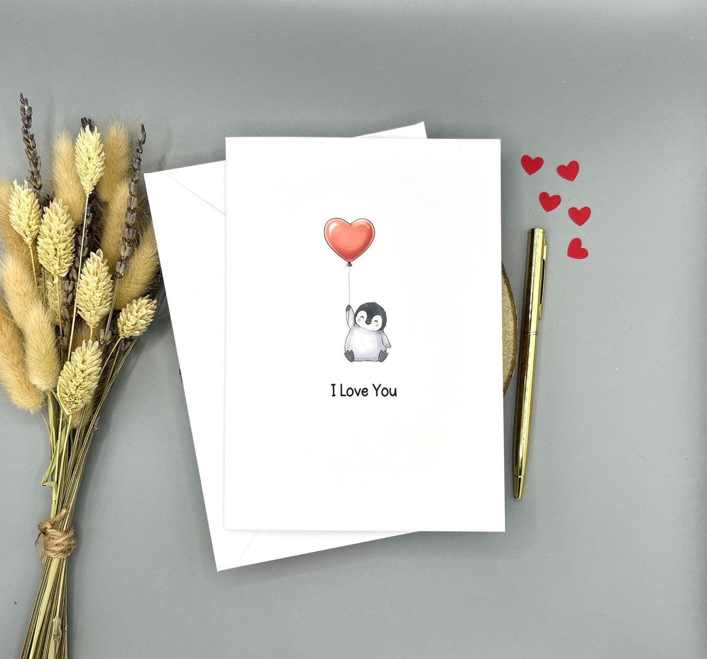 Penguin Love Heart Card - I Love You
