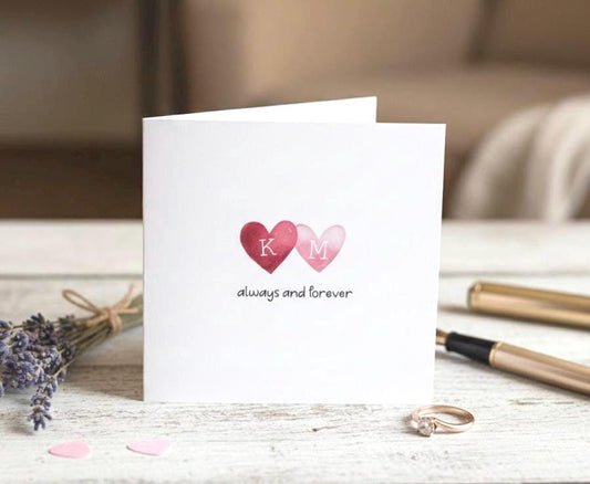 Customised Valentines Card With Initials