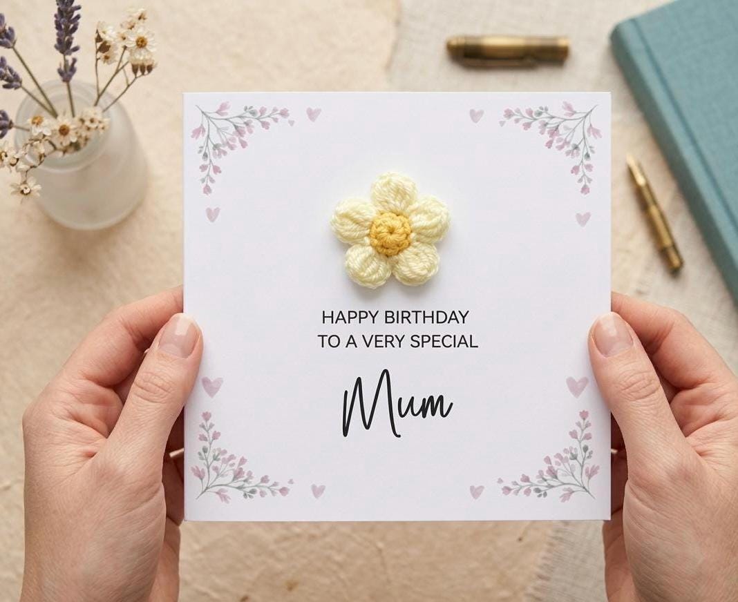 Personalized 3D Flower Birthday Card for Mum - Custom Name & Message