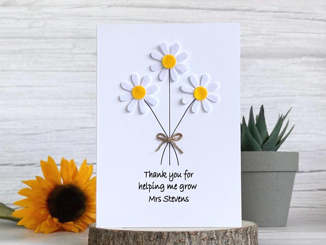 Personalised Teacher Thank You Card,  End Of School Card, Teacher Appreciation Card, Thank You Teacher Personalised Card