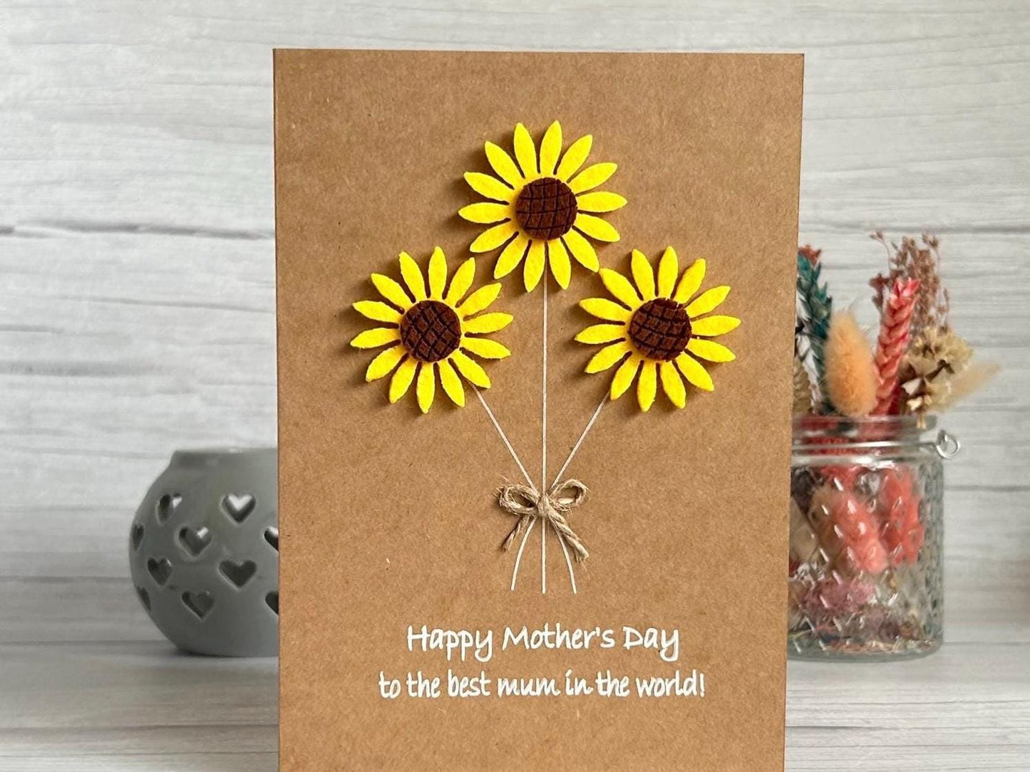 Sunflower Mothers Day card, Handcrafted Mothers Day Card, Card for Mum with Sunflowers